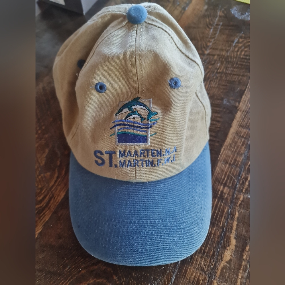 St. Maarten N.A. - F.W.I. Embroidered Cap Like New Never Worn Dolphin Design